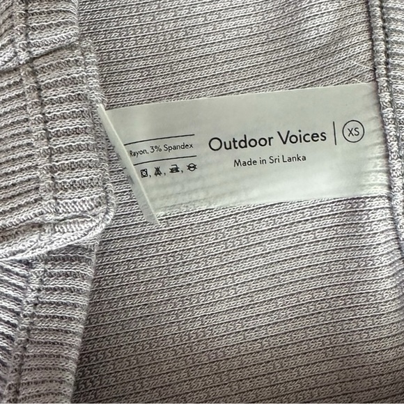 Outdoor Voices Cozy Ribbed Cropped Long Sleeve Cardigan Size XS in Earl Grey NWT - Picture 5 of 8